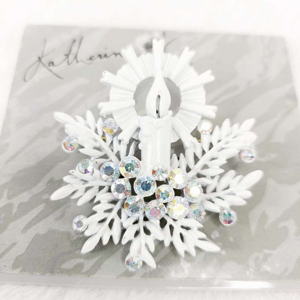 Katherine K Christmas Candle Brooch
